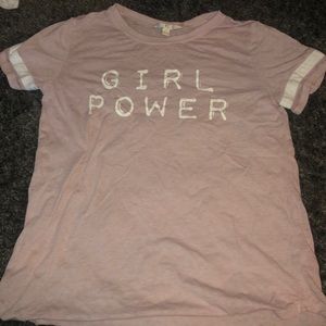 Pink and white girl power T-shirt